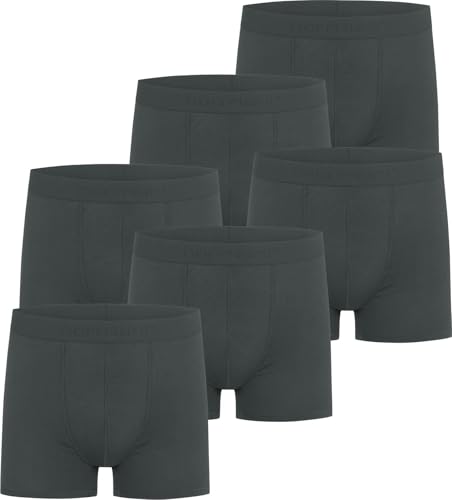 normani 6 oder 12 Stück Herren Boxershorts - Unterhosen für Männer aus weicher Bambusviskose Größe S - 4XL Farbe 6X Grau Größe XL von normani