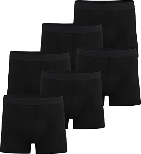 normani 6 oder 12 Stück Herren Boxershorts - Unterhosen für Männer aus weicher Bambusviskose Größe S - 4XL Farbe 6X Schwarz Größe M von normani