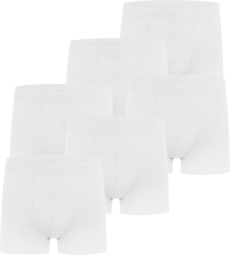 normani 6 oder 12 Stück Herren Boxershorts - Unterhosen für Männer aus weicher Bambusviskose Größe S - 4XL Farbe 6X Weiß Größe 4XL von normani