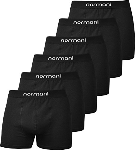 normani 6 x Herren Style Boxershorts aus Baumwolle mit Elasthan im 6er Pack Farbe Basic Style Schwarz Größe XL von normani