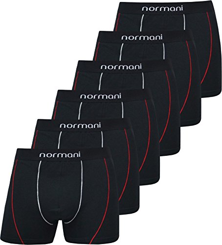 normani 6 x Herren Style Boxershorts aus Baumwolle mit Elasthan im 6er Pack Farbe Red Line Größe XL von normani