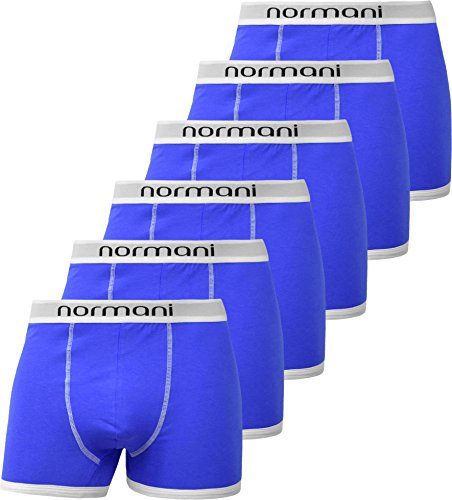 normani 6 x Herren Style Boxershorts aus Baumwolle mit Elasthan im 6er Pack Farbe Retro Blau Größe L von normani