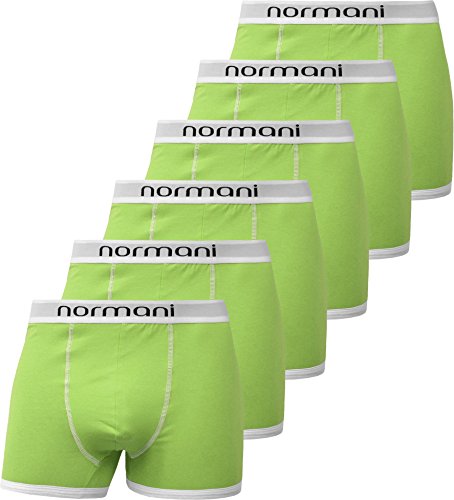 normani 6 x Herren Style Boxershorts aus Baumwolle mit Elasthan im 6er Pack Farbe Retro Grün Größe L von normani