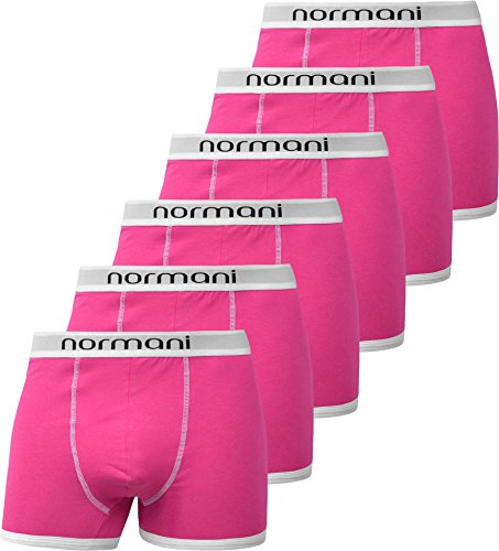 normani 6 x Herren Style Boxershorts aus Baumwolle mit Elasthan im 6er Pack Farbe Retro Rosa Größe S von normani