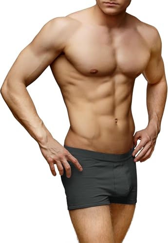 normani 6X weiche Bambus Boxershorts Unterhosen für Herren - Unterwäsche aus Viskose für Männer Farbe Anthrazit Größe L von normani