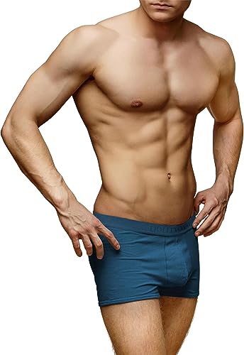 normani 6X weiche Bambus Boxershorts Unterhosen für Herren - Unterwäsche aus Viskose für Männer Farbe Dunkelblau Größe 4XL von normani
