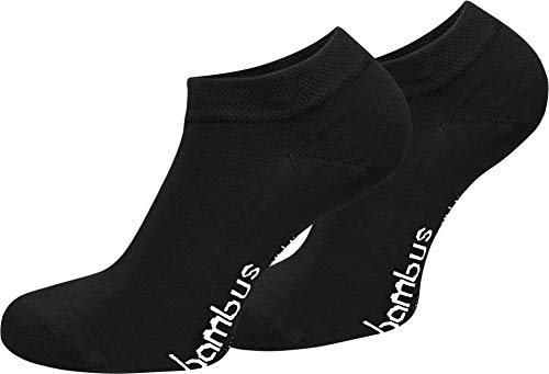 normani 6er Pack Schwarze Bambus Sneakersocken – Gesundheitssocken ohne Gummibund, Weich, Bequem und Durchblutung Fördernd Größe 47/50 von normani