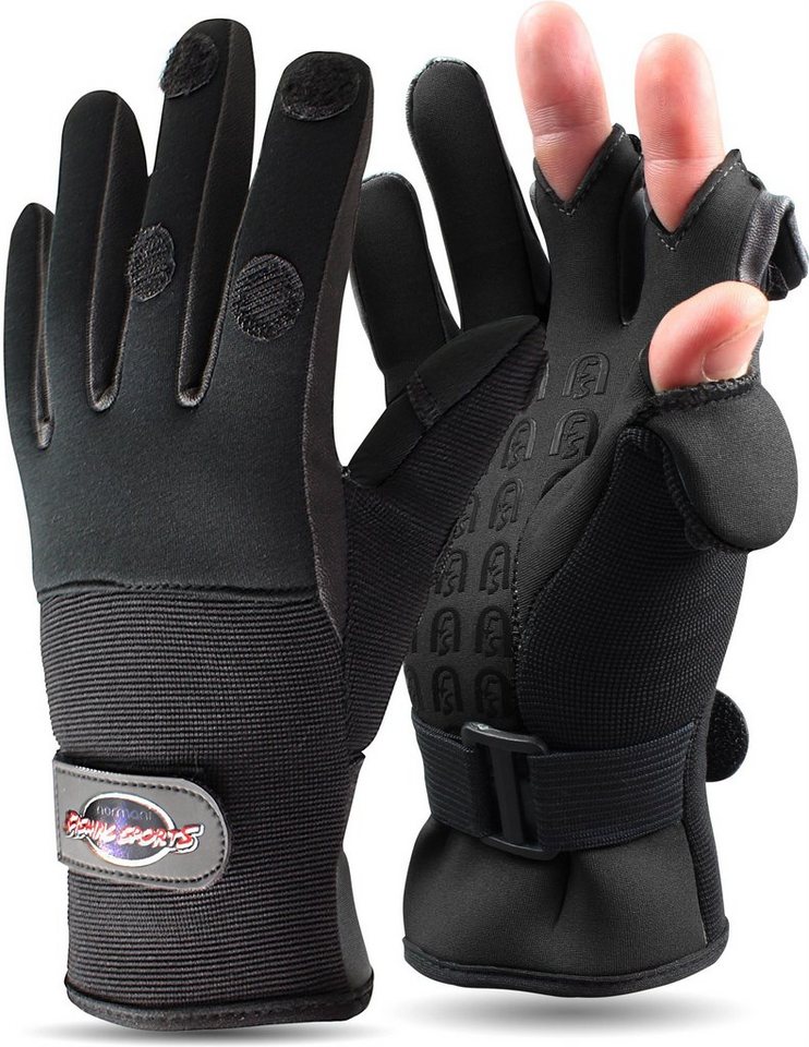 normani Angelhandschuhe Neopren-Anglerhandschuhe Catcher Angelhandschuhe Neoprenhandschuhe mit umklappbaren Fingerkuppen von normani
