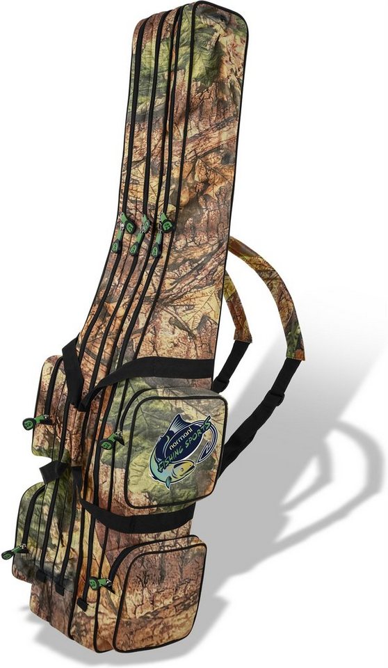 normani Angelrutentasche Rutentasche 1,25 m bis 2,10 m RodBox Triple, Rutenfutteral Anglertasche Rutenrucksack mit 3 Rutenfächern von normani