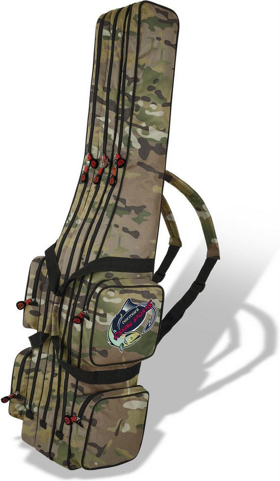 normani Angelrutentasche Rutentasche 1,25 m bis 2,10 m RodBox Triple, Rutenfutteral Anglertasche Rutenrucksack mit 3 Rutenfächern von normani