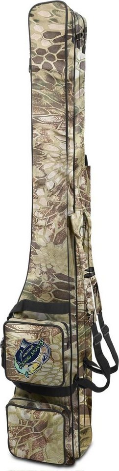 normani Angelrutentasche Rutentasche 1,50 m RodBox Triple, Rutenfutteral Rutenrucksack mit 3 Taschen für 6 Ruten und Kescherfach von normani