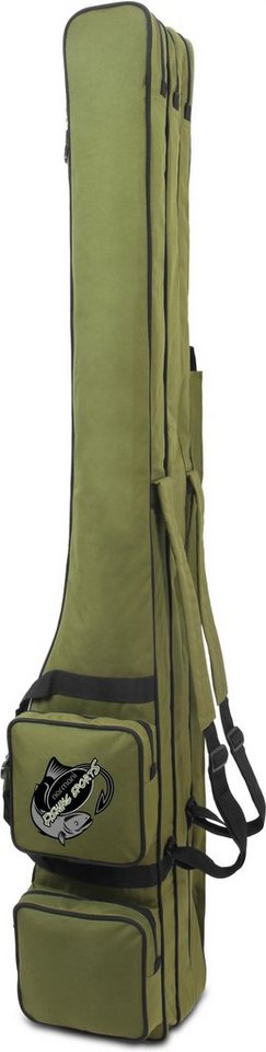 normani Angelrutentasche Rutentasche 1,50 m RodBox Triple, Rutenfutteral Rutenrucksack mit 3 Taschen für 6 Ruten und Kescherfach von normani