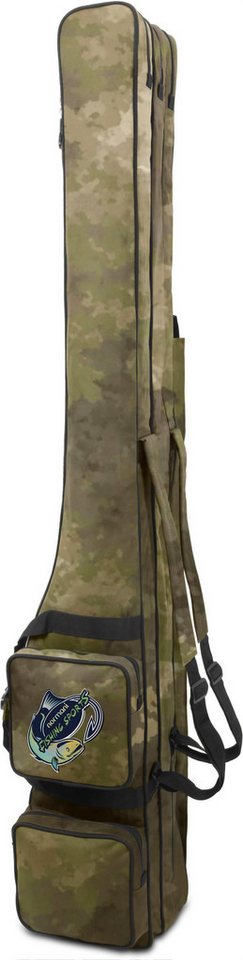 normani Angelrutentasche Rutentasche 1,50 m RodBox Triple, Rutenfutteral Rutenrucksack mit 3 Taschen für 6 Ruten und Kescherfach von normani