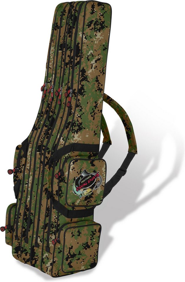 normani Angelrutentasche Rutentasche 1,60 m RodBox Quattro, Angeltasche Rutenfutteral mit 4 Innenfächer für 8 Ruten Anglertasche von normani