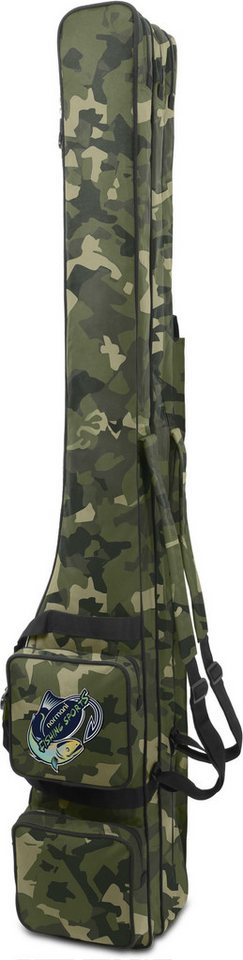 normani Angelrutentasche Rutentasche 1,60 m RodBox Triple, Rutenfutteral für 6 Ruten Rutenkoffer mit Keschertasche 4 Außentaschen von normani