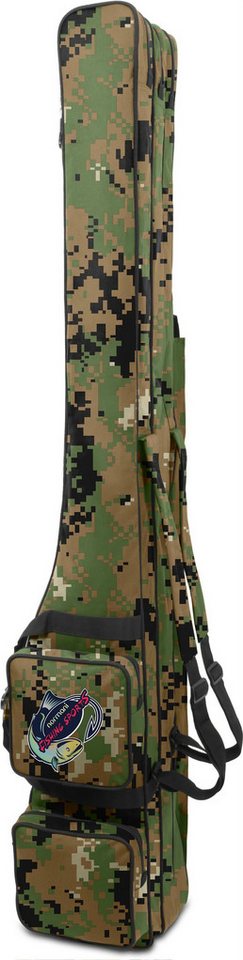 normani Angelrutentasche Rutentasche 1,70 m RodBox Triple, Rutenfutteral für 6 Ruten Rutenkoffer mit Keschertasche 4 Außentaschen von normani