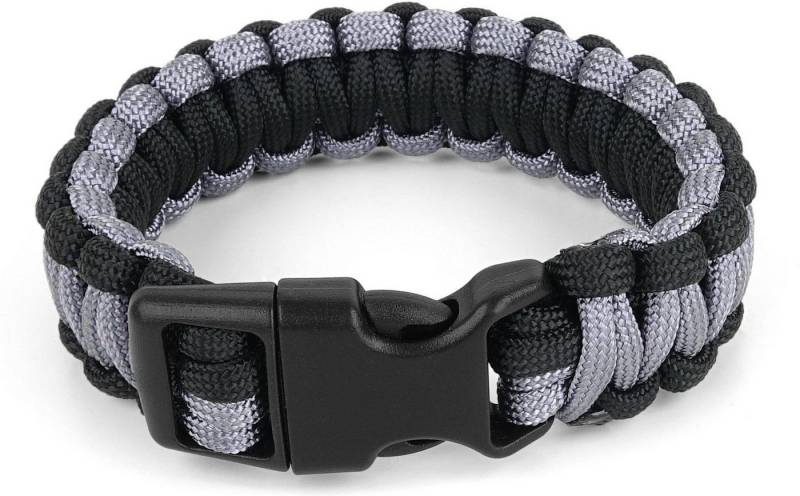 normani Armband Survival-Armband Paracord 17 mm Large (1-tlg), Survival Armband aus geflochtener Paracord mit Clipverschluss von normani