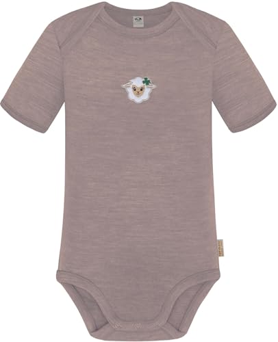 normani Baby Merino Kurzarm Body Einteiler - 100% Merino Short Sleeve Strampler - 100% RWS zertifizierte Merinowolle - Mulesing frei - OEKO-Tex Standard 100 Farbe Rosa Größe 74 von normani
