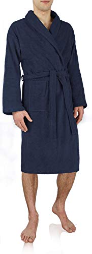 normani Bademantel 100% Baumwolle mit Frottee I - Öko-Tex 100 - Premium Qualität Farbe Marine Größe XS von normani