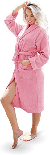 normani Bademantel 100% Baumwolle mit Frottee I - Öko-Tex 100 - Premium Qualität Farbe Rosa Größe 4XL von normani