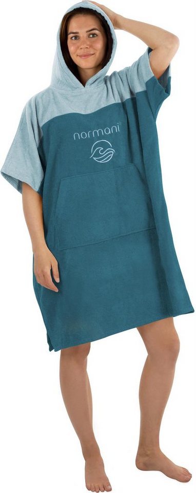 normani Badeponcho Damen Surfer Poncho Kuta, Bio-Baumwolle, Kapuze, Schlupf, Badeponcho aus 100 % saugstarker Bio-Baumwolle von normani