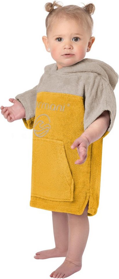 normani Badeponcho Kinder Badeponcho 0-2 Jahre Puwai, Bio-Baumwolle, Kapuze, Schlupf, Badeponcho aus 100 % Bio-Baumwolle von normani