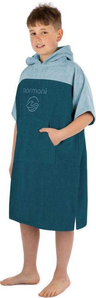 normani Badeponcho Kinder Badeponcho -Puwai- (10-13 Jahre), Bio-Baumwolle, Kapuze, Schlupf, Badeponcho aus 100 % Bio-Baumwolle von normani