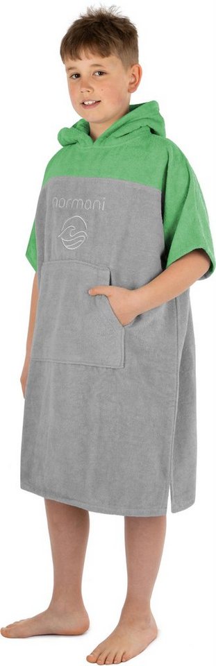 normani Badeponcho Kinder Badeponcho -Puwai- (10-13 Jahre), Bio-Baumwolle, Kapuze, Schlupf, Badeponcho aus 100 % Bio-Baumwolle von normani