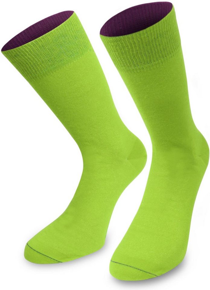 normani Basicsocken 1 Paar Socken Bi-Color (1 Paar) farbig abgesetzter Bund von normani