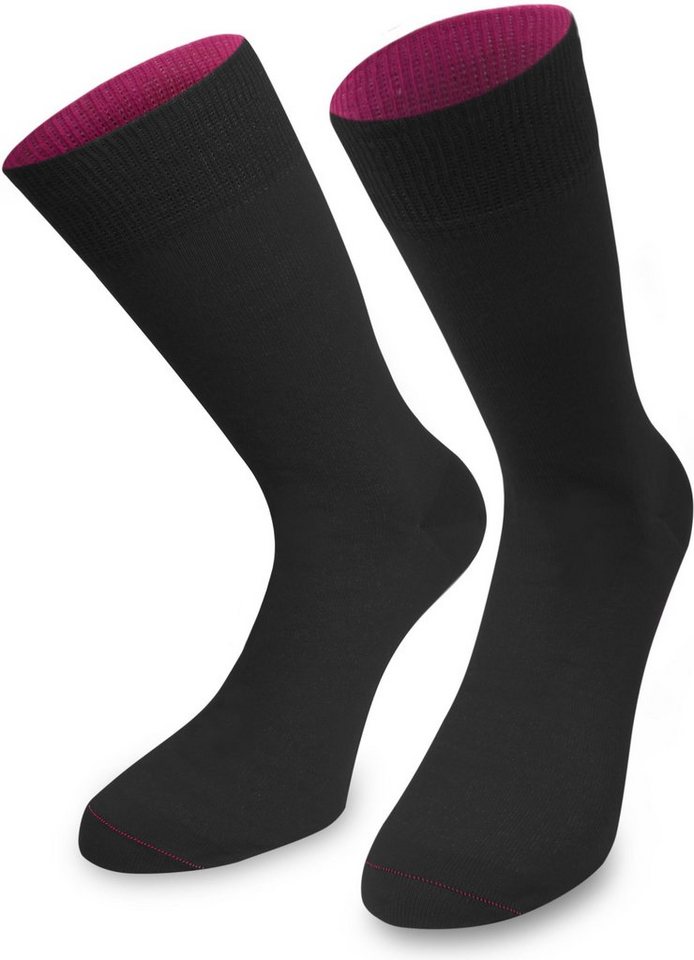 normani Basicsocken 1 Paar Socken Bi-Color (1 Paar) farbig abgesetzter Bund von normani