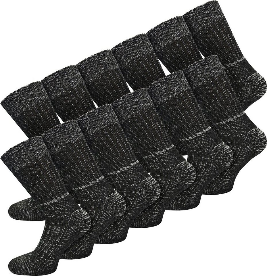 normani Basicsocken 12 Paar Jeanssocken mit Frotteesohle (6er-Set, 12 Paar) angenehmer Bund von normani