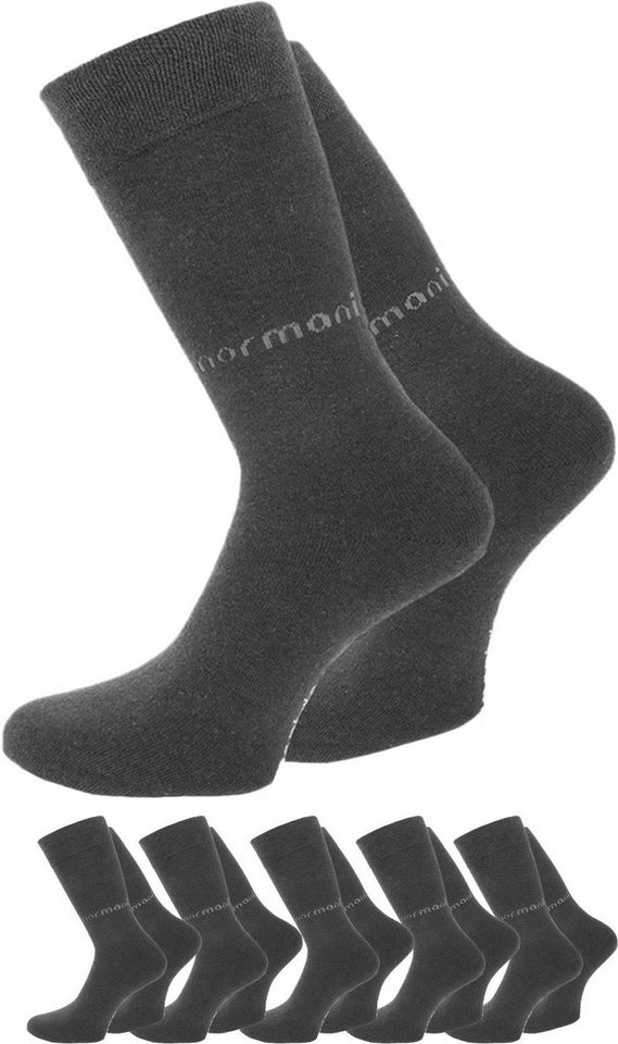 normani Basicsocken 6 Paar Herrensocken mit normani-Logo (6er-Set, 6 Paar) handgekettelte Fußspitze von normani