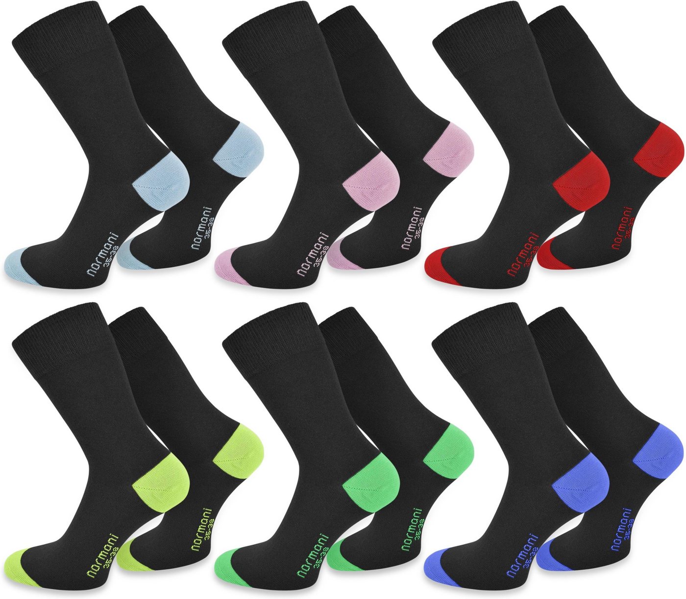 normani Basicsocken 6 Paar Socken New Style (6er-Set, 6 Paar) kein Ausbleichen von normani