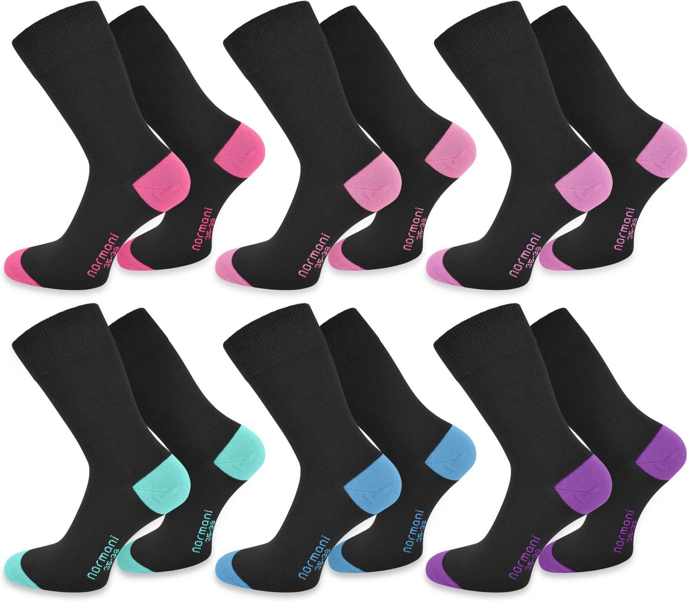 normani Basicsocken 6 Paar Socken New Style (6er-Set, 6 Paar) kein Ausbleichen von normani