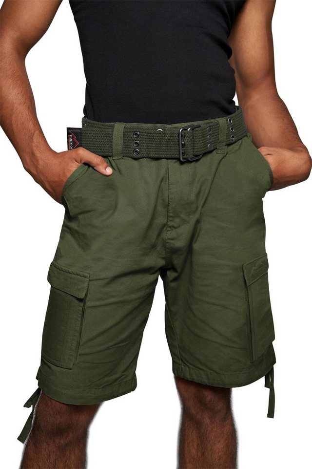 normani Bermudas Sommer-Shorts „Kalahari“ mit Gürtel „Wadi“ kurze Sommerhose Freizeithose Vintage-Shorts - 100% nachhaltige Bio-Baumwolle von normani