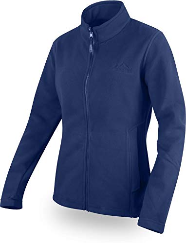 normani Damen Fleecejacke mit Stehkragen und extra winddichtem 280g Fleece Farbe Navy Größe S von normani