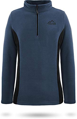 normani Damen Fleecepullover Winterpullover Skipullover mit Stehkragen und halber Reißverschluss, schnelltrocknend und EXTREM warmes Sweatshirt 280 g/m² Farbe Blau/Schwarz Größe XL normani Damen Fleecepullover Winterpullover Skipullover mit Stehkragen und halber Reißverschluss, schnelltrocknend und EXTREM warmes Sweatshirt 280 g/m² Farbe Blau/Schwarz Größe XL von normani