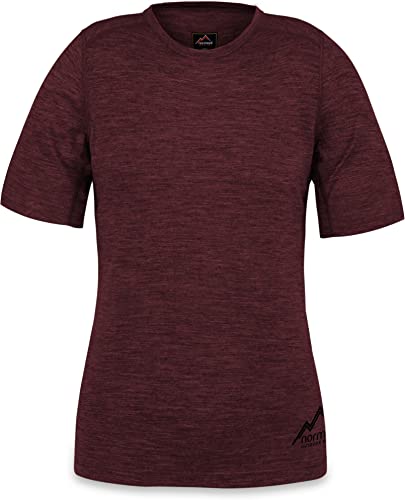 normani Damen Merino T-Shirz Kurzarm 100% Merinowolle Outdoor Oberteil Funktionsshirt Unterwäsche 200g/m² Farbe Rot Größe XS/34 von normani