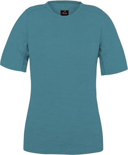 normani Damen Merino T-Shirz Kurzarm 100% Merinowolle Outdoor Oberteil Funktionsshirt Unterwäsche 200g/m² Farbe Blau Größe XXL/44 von normani
