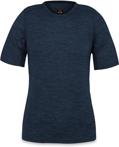 normani Damen Merino T-Shirz Kurzarm 100% Merinowolle Outdoor Oberteil Funktionsshirt Unterwäsche 200g/m² Farbe Navy Größe M/38 von normani