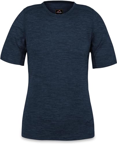 normani Damen Merino T-Shirz Kurzarm 100% Merinowolle Outdoor Oberteil Funktionsshirt Unterwäsche 200g/m² Farbe Navy Größe S/36 von normani