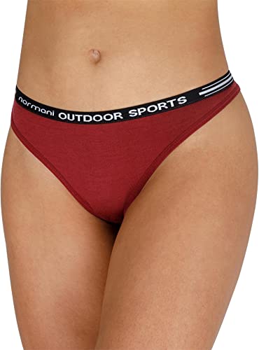 normani Damen Merino Tanga Slip String Merinounterwäsche - 100% Bio-Merinowolle Unterhose Farbe Rot Größe XXL von normani