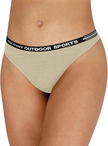 normani Damen Merino Tanga Slip String Merinounterwäsche - 100% Bio-Merinowolle Unterhose Farbe Wollweiß Größe S von normani