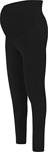 normani Damen Merino Umstands-Hose Umstandsmode Umstandsleggins Blickdicht mit elastischem Bund - Schwangerschaftshose Unterhose mit Bauch - aus RWS zertifizierter Merinowolle Farbe Schwarz Größe L von normani