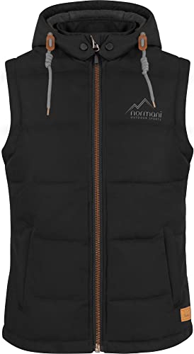 normani Damen Steppweste Winddichte Winterweste Ärmellose Outdoor Weste mit Kapuze, Stehkragen und Seitentaschen Farbe Dunkelschwarz Größe XXL normani Damen Steppweste Winddichte Winterweste Ärmellose Outdoor Weste mit Kapuze, Stehkragen und Seitentaschen Farbe Dunkelschwarz Größe XXL von normani