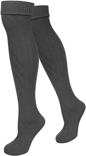 normani Damen Trachtensocken lange Kniestrümpfe/Oktoberfest Overknees mit Zopfmuster in verschiedenen Farben Farbe Anthrazit Größe 35/38 normani Damen Trachtensocken lange Kniestrümpfe/Oktoberfest Overknees mit Zopfmuster in verschiedenen Farben Farbe Anthrazit Größe 35/38 von normani