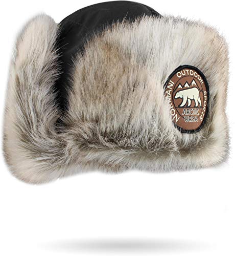 normani Damen und Herren Wintermütze Tschapka Uschanka Polarmütze mit Ohrenklappen Farbe Anthrazit Größe XL/61 von normani