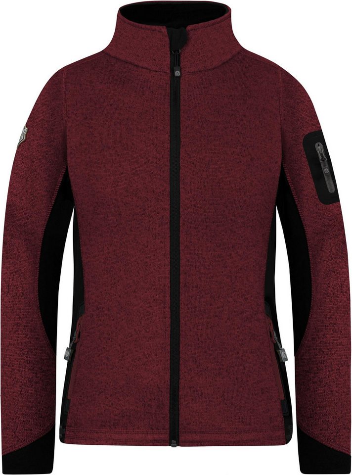 normani Fleecejacke Damen Strickjacke Pukaskwa Strickfleecejacke Fleecejacke mit Stehkragen und Seitentaschen von normani