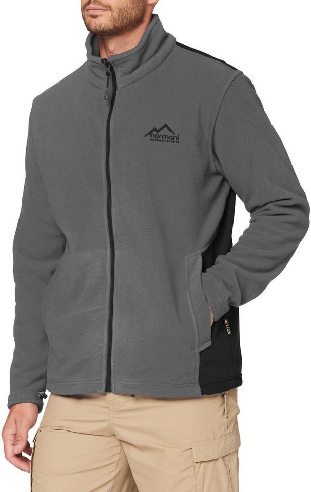 normani Fleecejacke Herren Fleecejacke Ivalo Strickjacke Übergangsjacke Winterjacke mit Reißverschlusstaschen von normani