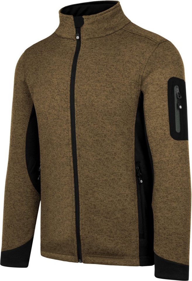 normani Fleecejacke Herren Strick-Fleecejacke Wapusk Strickjacke Cardigan mit Stehkragen und Seitentaschen Outdoor von normani